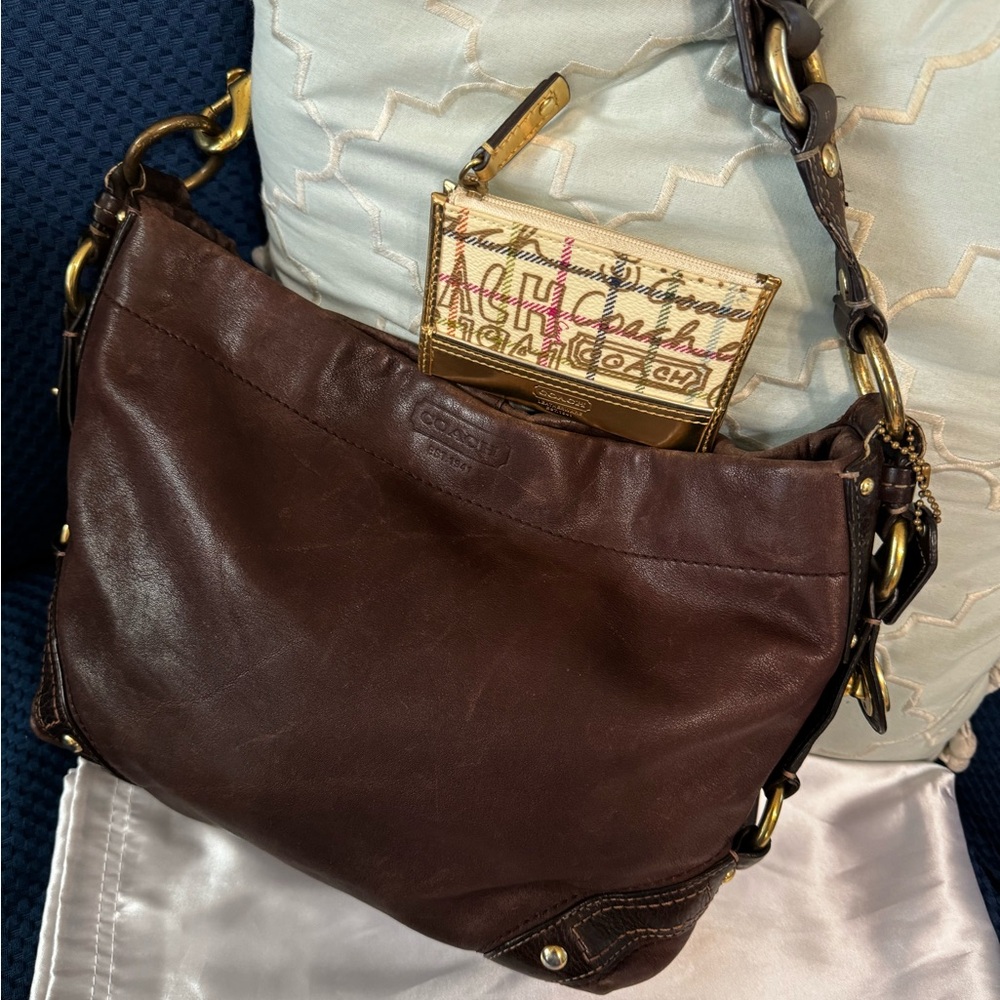 Coach Carly Bag, Brown Leather, Graffiti Skinny Mini, Dustbag~BACK TO SCHOOL!!